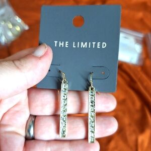 THE LIMITED LONG DANGLING RHINESTONE EARRINGS